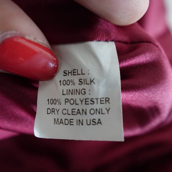 Jenny Yoo Red Silk High Low Hem Dress Size 12 Belted Formal Party Wedding Guest - Picture 5 of 11